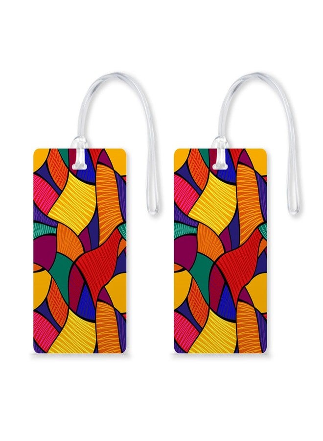 100Yellow® PVC with Silicon Band Printed Luggage/Suitcases Tags, Ideal for Kids (Multicolour) ( Pack of 2 ) - Image 1